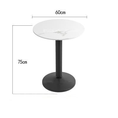 Snow mountain white 60 round + black iron feet