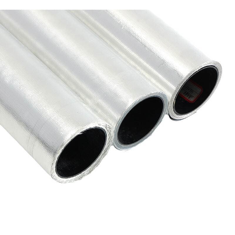 Wuxi In-Stock Fire-Resistant Aluminum Foil Cloth, Thickened Insulation Material, High-Temperature Resistant Duct Reinforced Aluminum Foil Cloth, Fiberglass 5