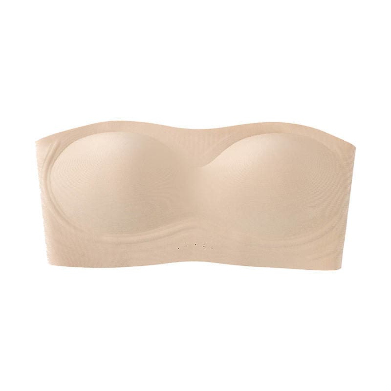 Qadınlar üçün Yaylı Strapless Büstqalter, Yumşaq Dəstəkli, Sabit Kuboklu, Kiçik Sinələr üçün Push-Up Effekti, Görünməz Bədən Rəngi 5