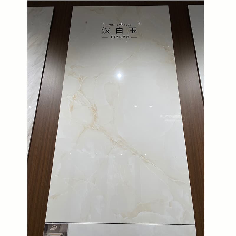 {in stock, made in foshan, guangdong} high-gloss porcelain tile 3c certified with g - white marble finish