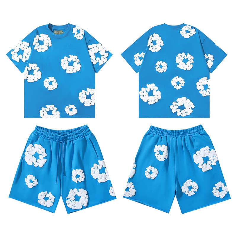 Short-sleeved suit [color blue]