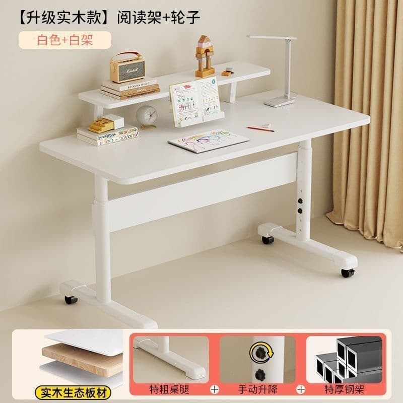 Solid wood pulley [white shelf | white desktop | bookshelf] delivered to your door