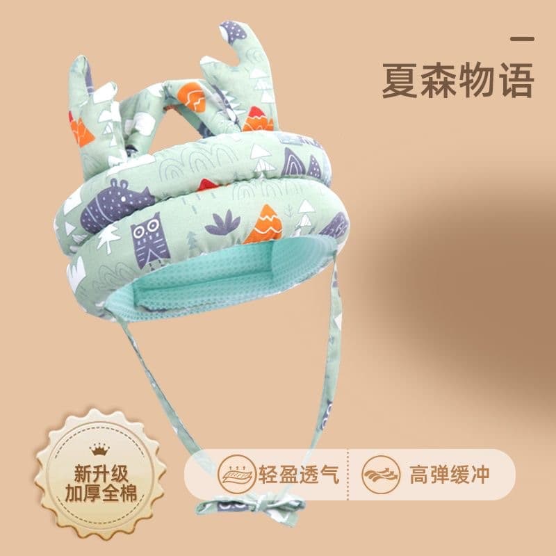 Green forest anti-fall hat (antlers breathable)