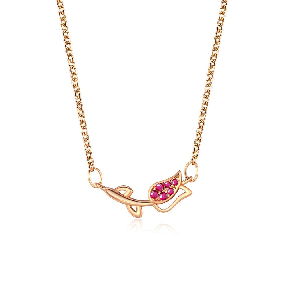 Korean-Style Fresh Tulip Set, Niche Design, Sweet and Fashionable Clavicle Chain and Earrings Jewelry Wholesale 5