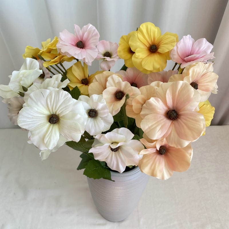 Brushed Fabric Xifu Begonia New Pastoral Style Wedding Artificial Begonia Flowers for Living Room Home Decor Fake Flowers 1