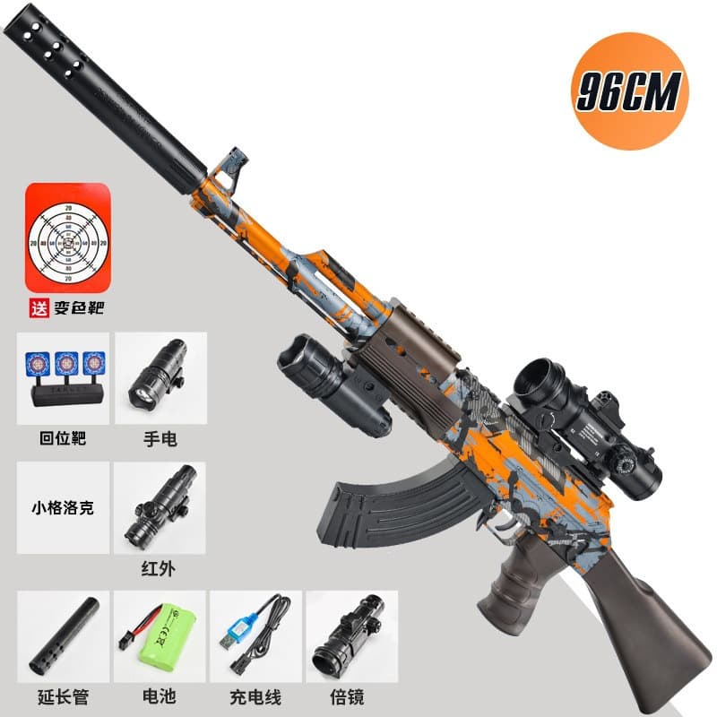 Large hand-made ak graffiti orange complete set (manual and electric dual mode)