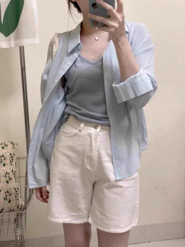 New Fashionable Slim-Fit Long-Sleeve Lightweight Sun-Protective Shirt for Women, Summer Korean Style Loose Cardigan Jacket for Women 5