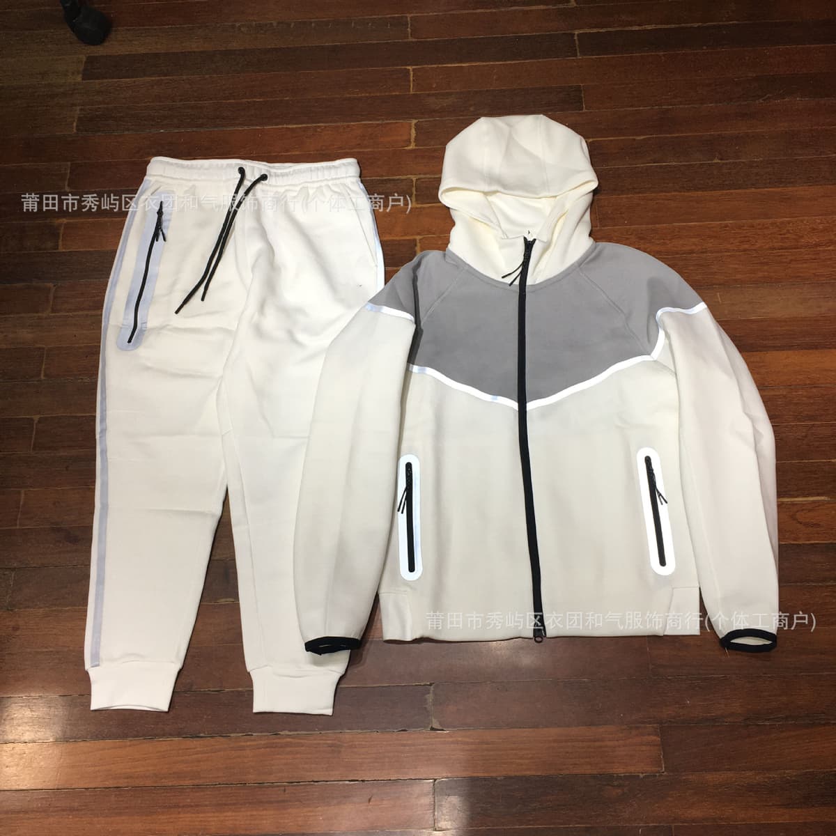 Suit. gray and white