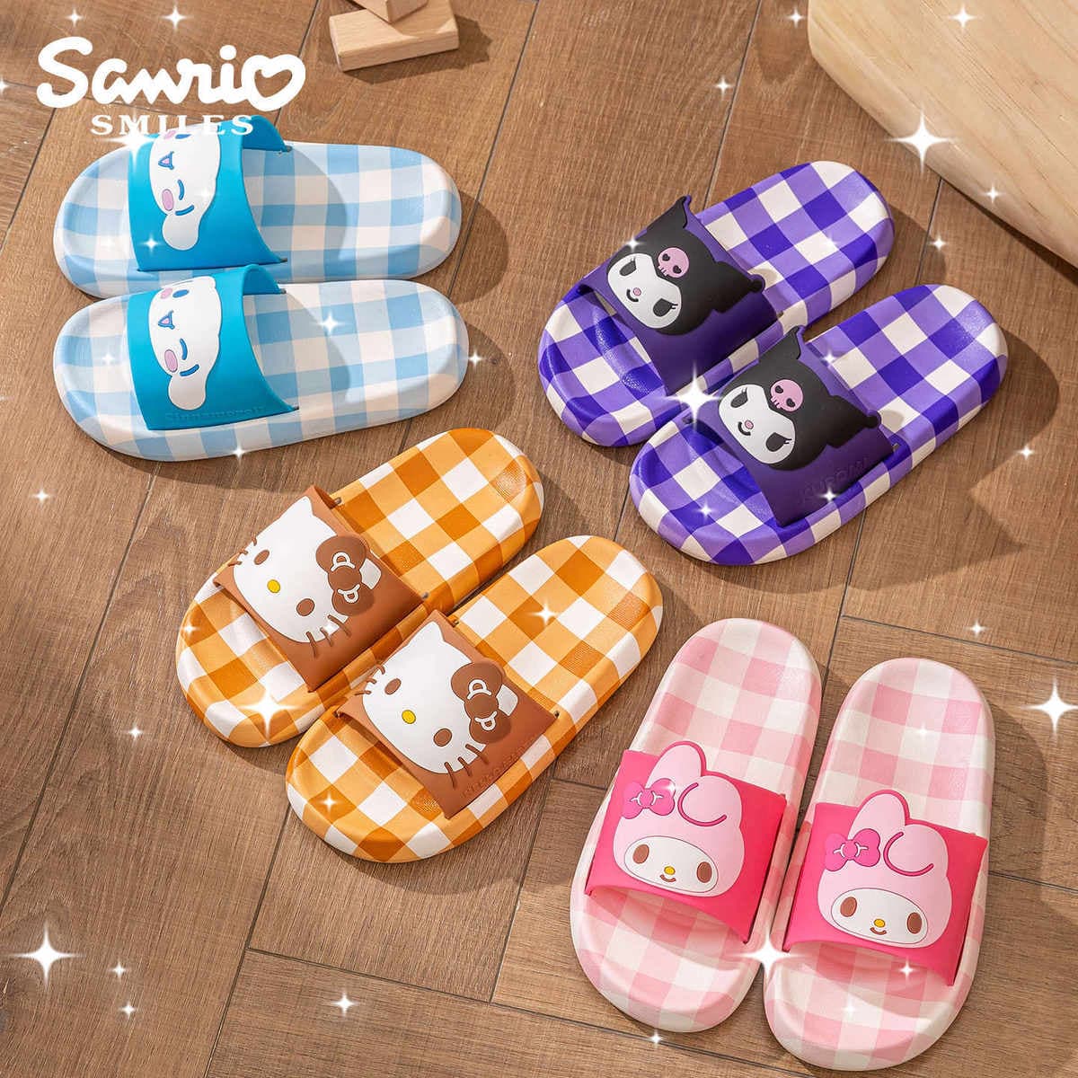 Sanrio My Melody uşaq və valideyn-uşaq terlikləri, sürüşməyən, ev və hamam üçün. 4