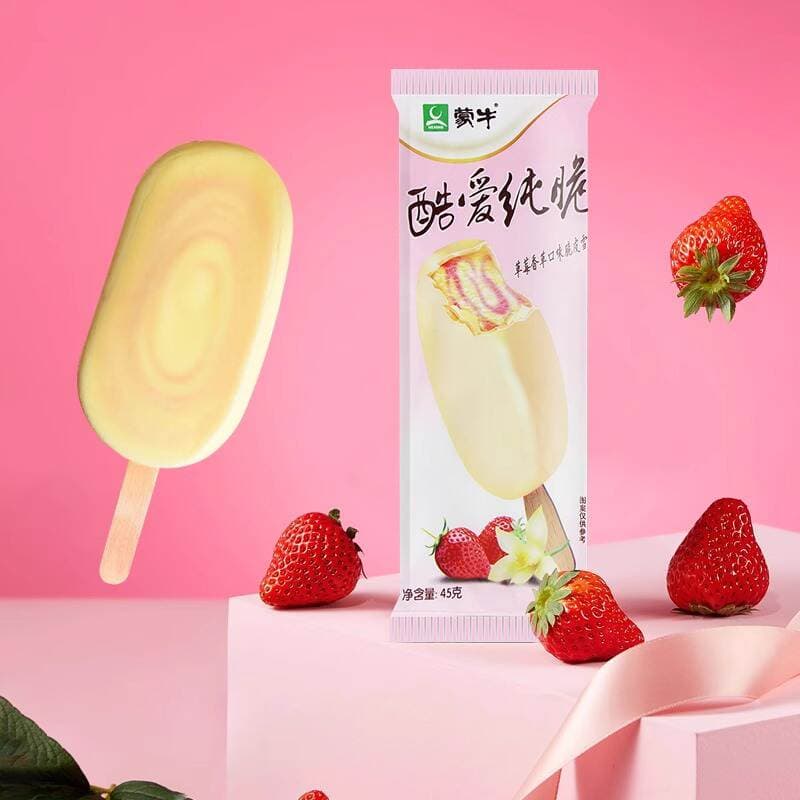 Mn Loves Pure Crispy Strawberry-Vanilla Flavored Taro Crispy Ice Cream Popsicles, Whole Box Wholesale 3
