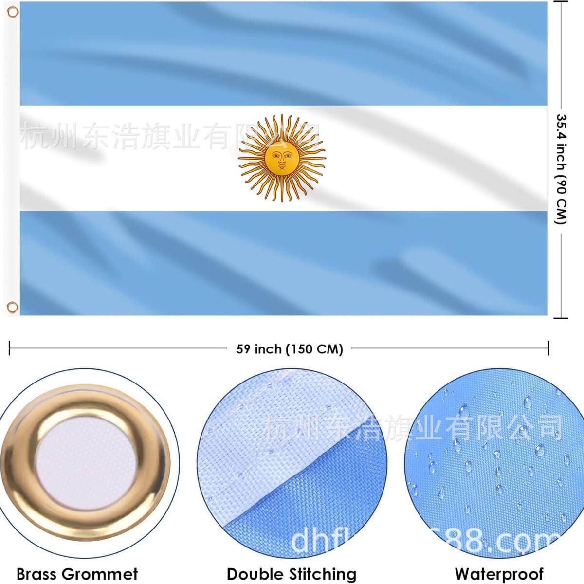2026 World Cup Argentina Three-Layer Single-Layer Headscarf Fan Merchandise Decoration Sports Event National Backpack Car Flag 5