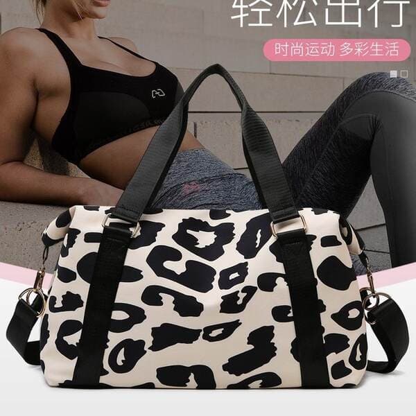 Travel Bag, Short-Distance Business Trip Luggage Bag, Light Accommodation Bag, Fitness Bag, Large-Capacity Cow Pattern Travel Bag, Boarding Bag