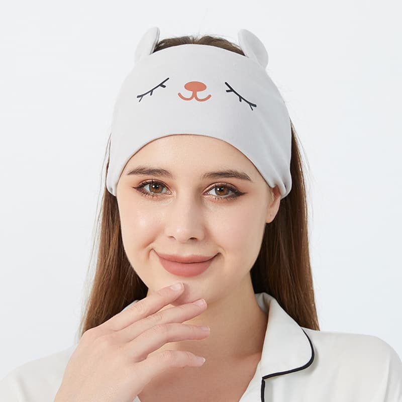 Thin material ear turban bear gray