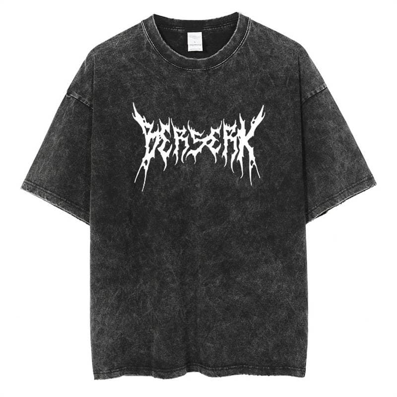 Harajuku Anime Print t Shirt Men Streetwear Vintage Black Ts 1