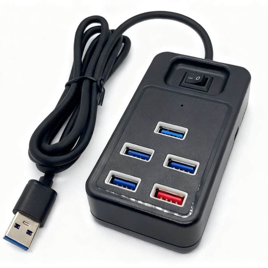 5 Portlu USB 3.0 Hub, Sürətli Şarj Portu ilə, Kompüterlər və Noutbuklar üçün 5