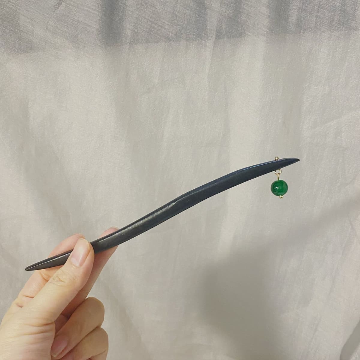 266# green bead hairpin