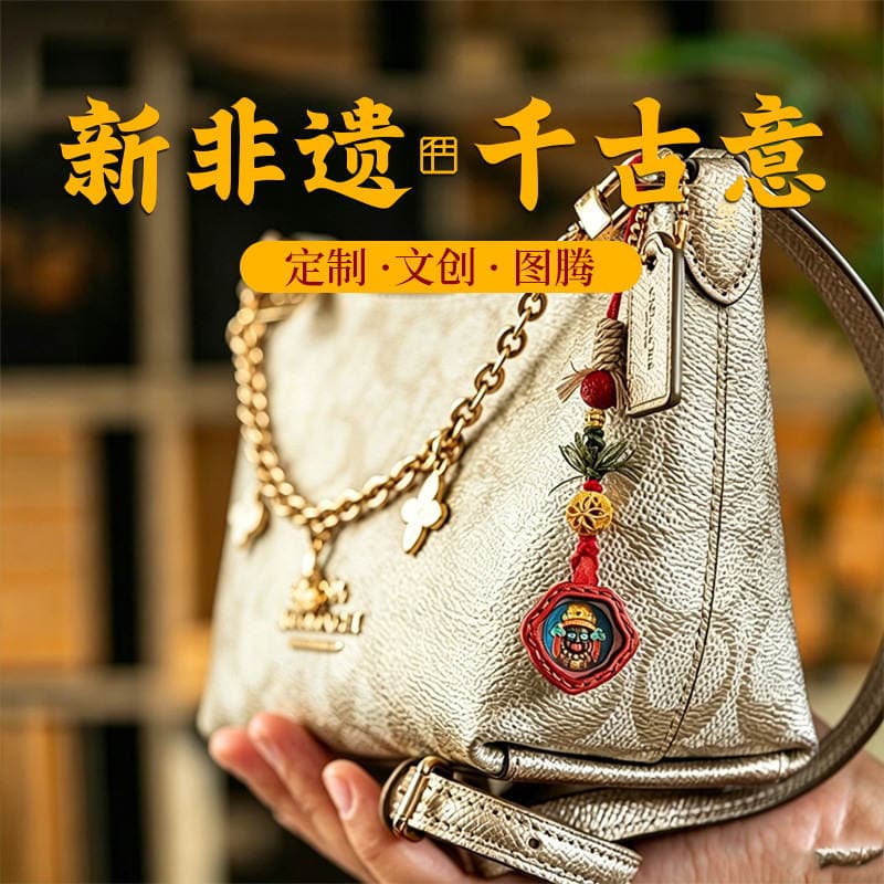 Hand-Painted Thangka Pendant with Five Directions of Wealth, Green Tara, Manjushri, Zaki Lhamo, Xizang-Style Ruba Thangka Small Bag Hanging Accessory 1