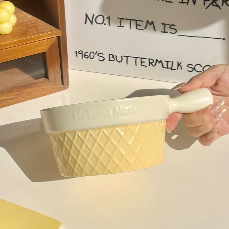 Ice cream hand bowl - 6inch - yellow