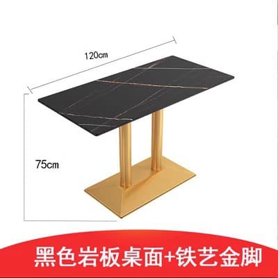 Lauren black gold 120*60+gold iron legs
