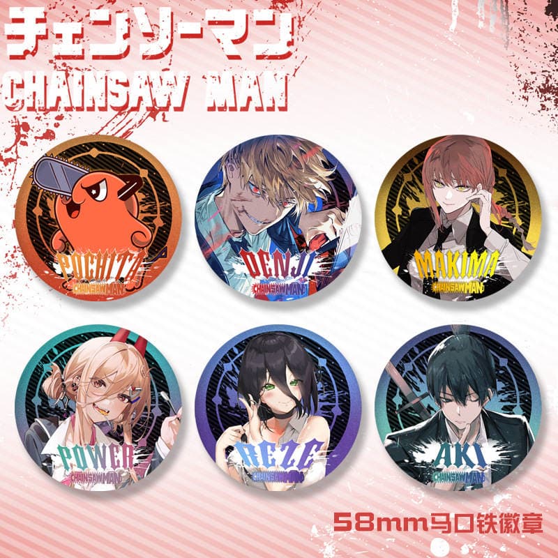 Chainsaw Man (Zəncirli Adam) Nişanı. Denji, Makima, Power, Pochita. Dəmir, lazer emallı sancaq 1