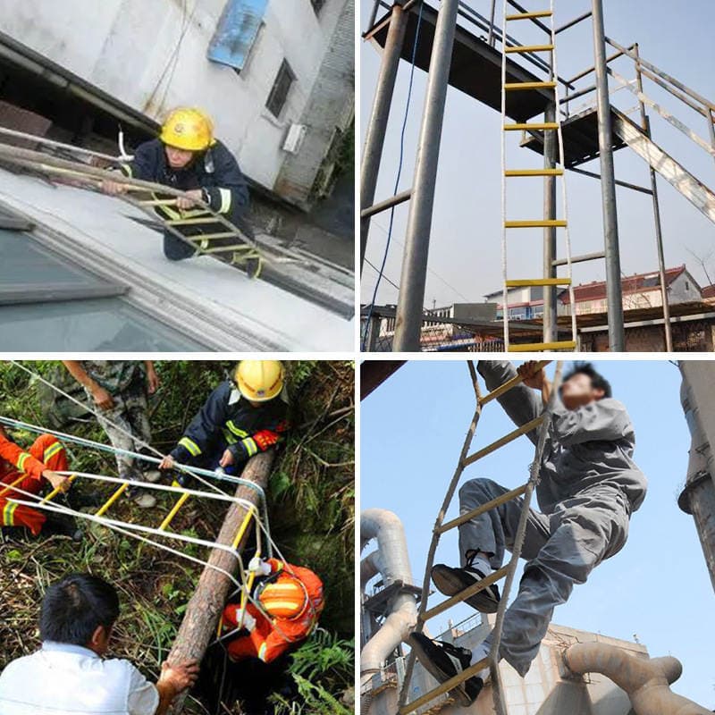 Fire Ladder Wear-resistant Anti-skid Rescue Rope Ladder Fire Training Foldable Ladder Rope Ladder Insulating Resin Escape Ladder 4