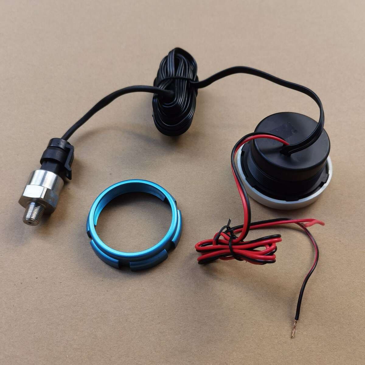Cross-border car 12/24v Universal round Digital Display oil gauge round 52MM with sensor flashing alarm electronic 2