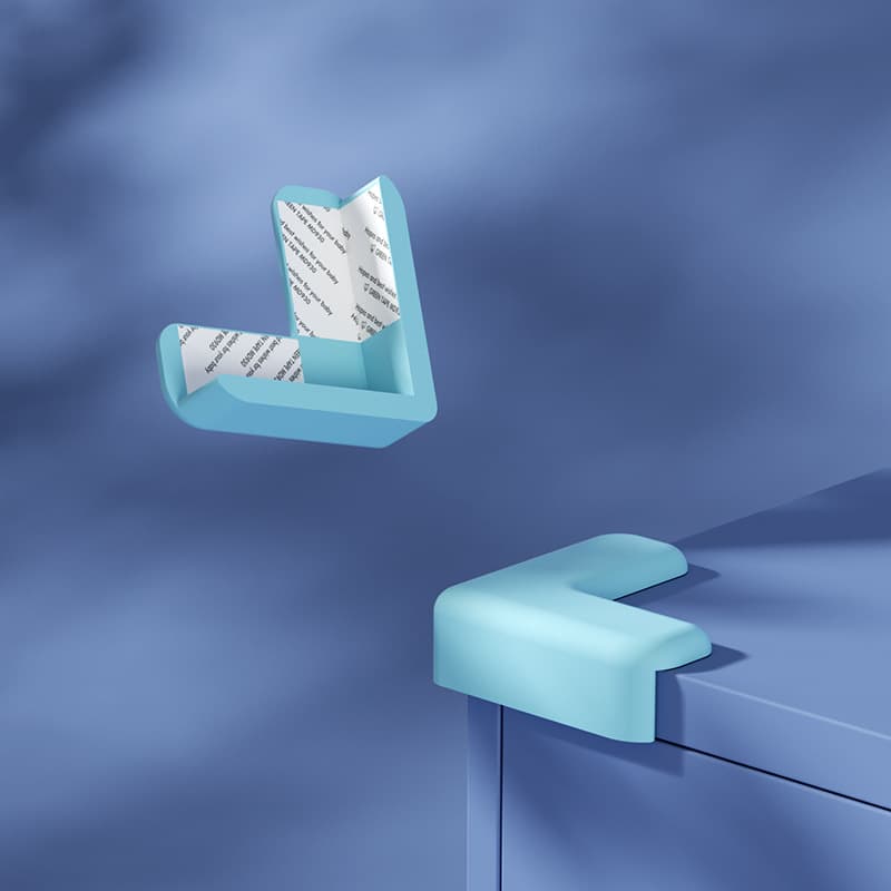 L-shaped anti-collision corner blue
