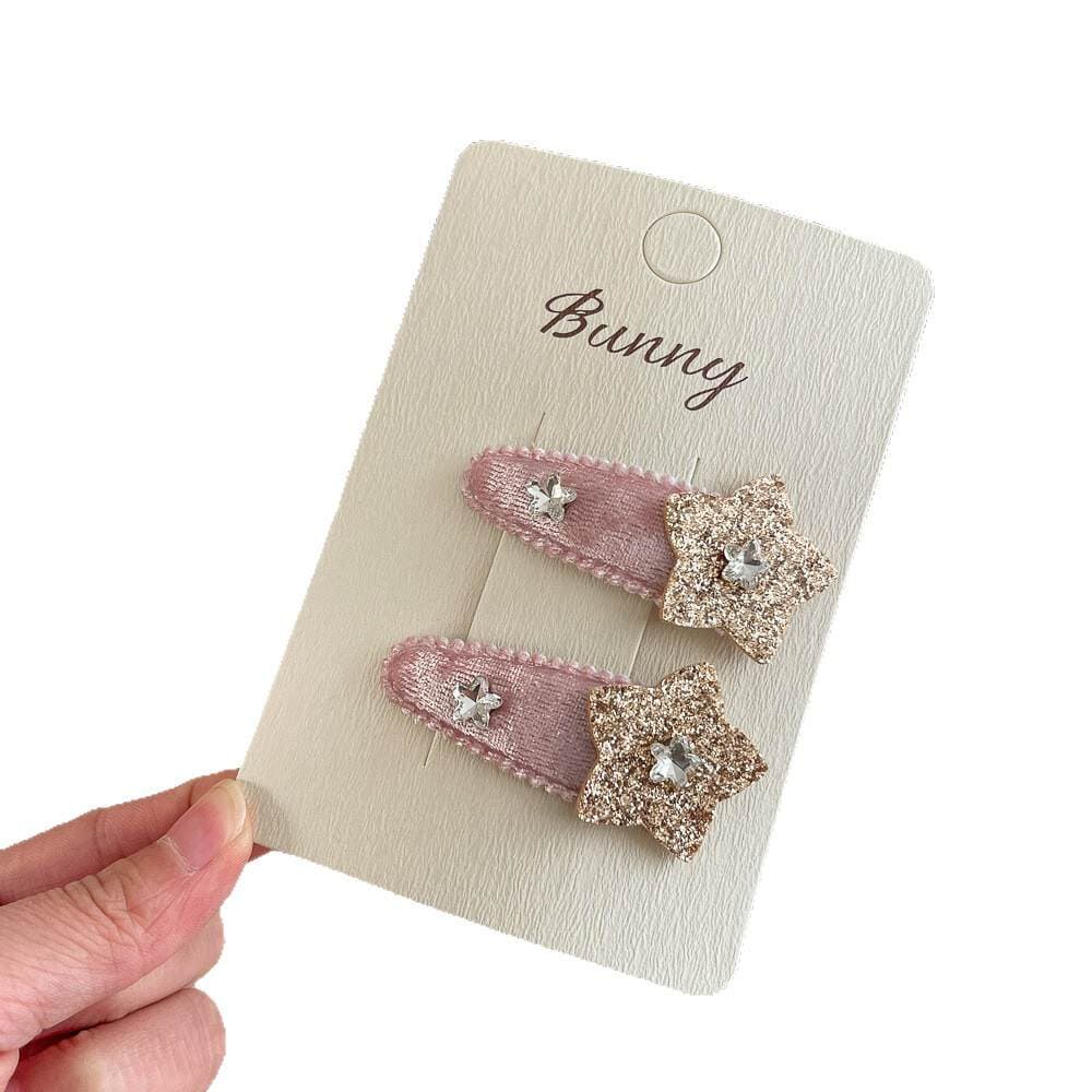 Korean-Style Sequin Velvet Star Hair Clip for Children, Bb Clip for Bangs and Loose Hair, Sweet Rhinestone Hairpin, Girls' Hair Accessory 5
