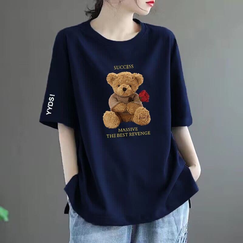 50 navy blue with white sleeves [medium] rose bear