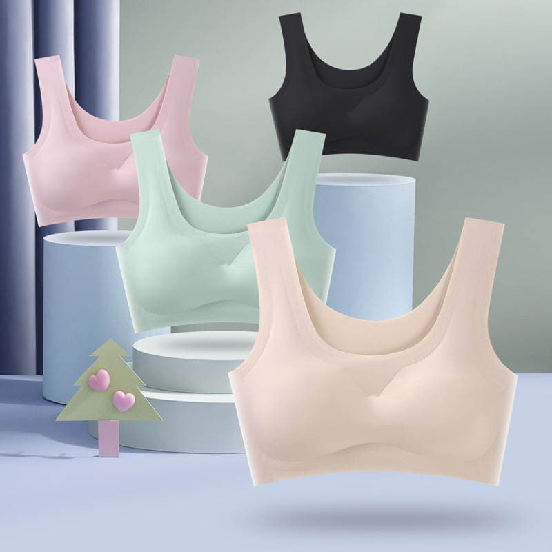 Explosive Japanese Shangpin Anxin Generation Seamless Underwear One-piece Women's Ice Silk Beauty Back Sports Yoga Vest Bra 3