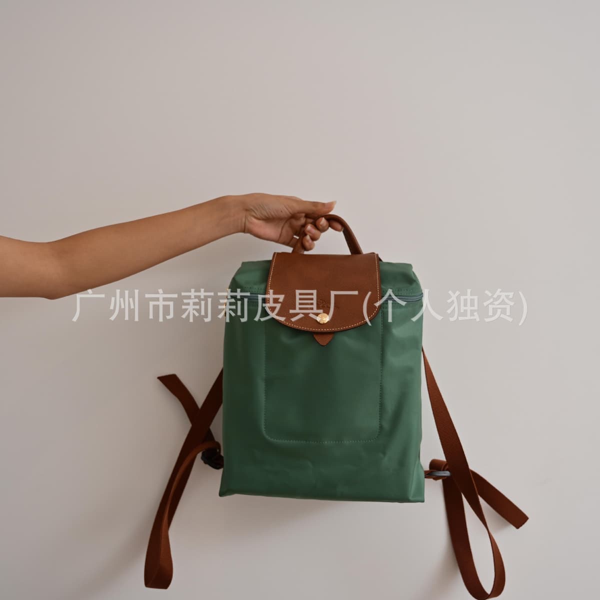 Original factory leather first generation backpack - classic rat tail green