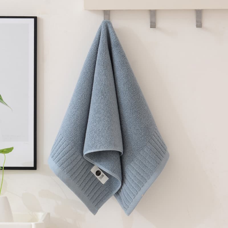 Plain brocade towel blue