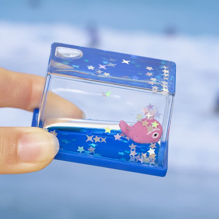 Mini small rectangle-pink whale