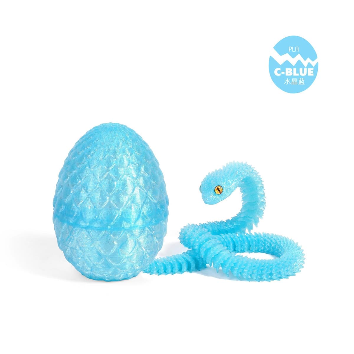 8.5cm dragon egg 30cm viper—crystal sparkling blue