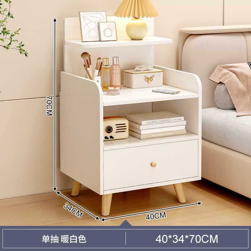 【sturdy solid wood legs】single drawer warm white