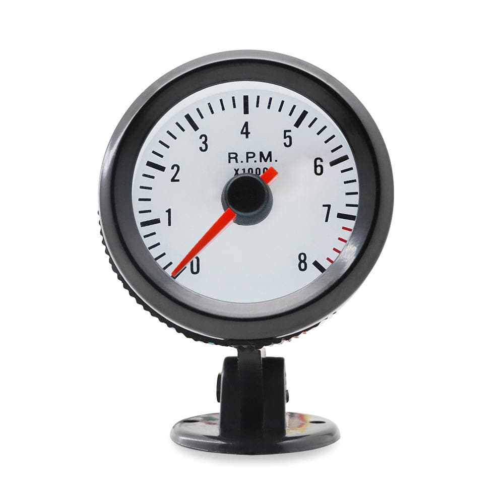 Cross-border hot 2-inch 52mm blue light black circle car tachometer 0-8000rpm suitable for 1-8 cylinder 1