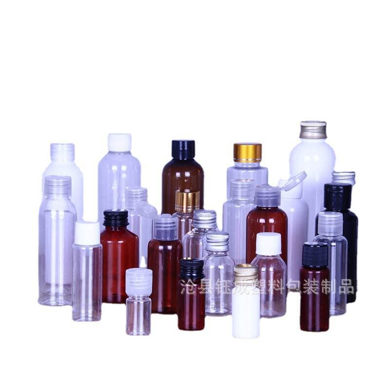 50-60 ml qapaqlı şəffaf PET plastik şüşələr, losyon, su emulsiyası və kosmetika üçün 5