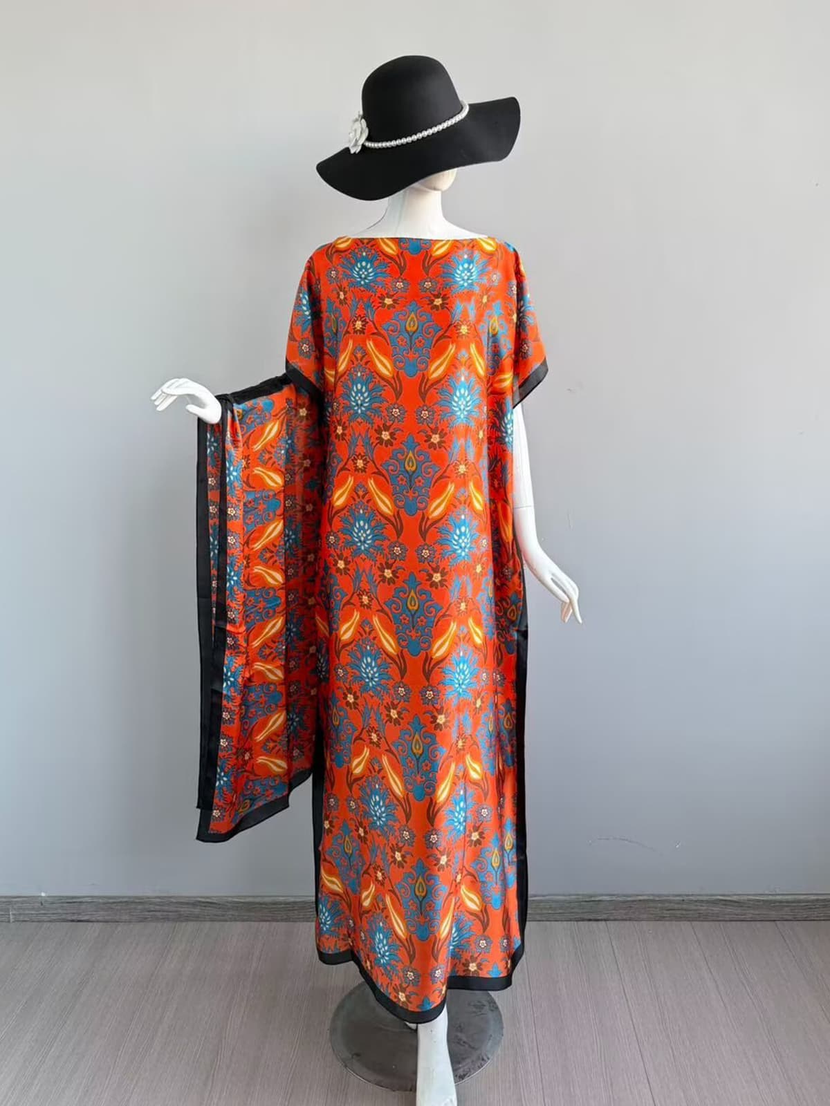 161-buddha's hand flower-orange red blue yellow black
