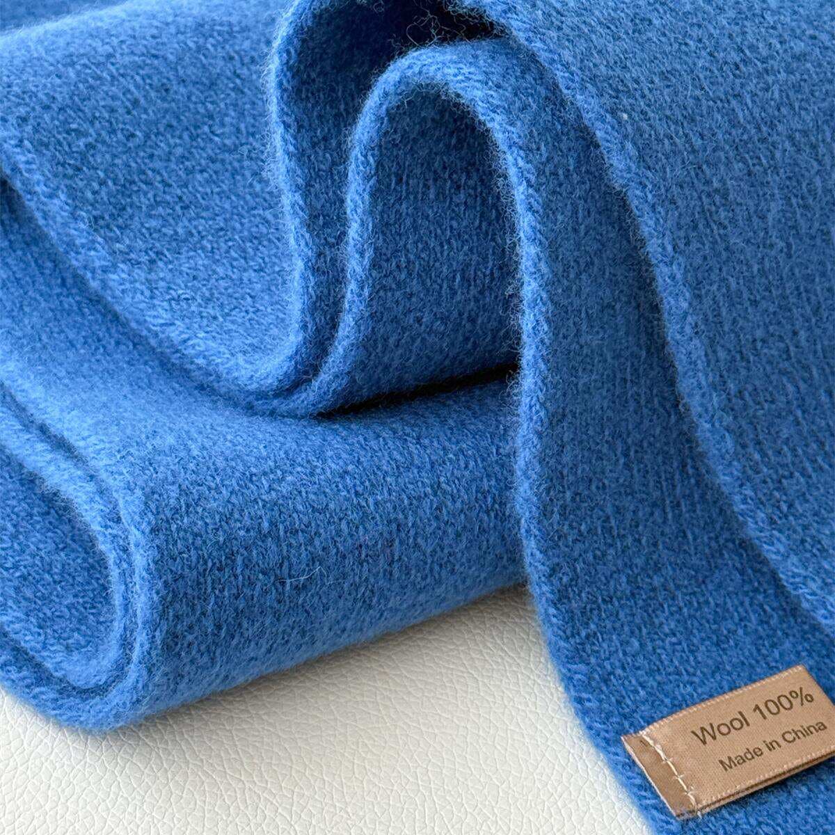 Glacier blue scarf% Australian pure wool women's autumn and winter warm knitted versatile women's neck warmer with a light luxury and high-end feel 5