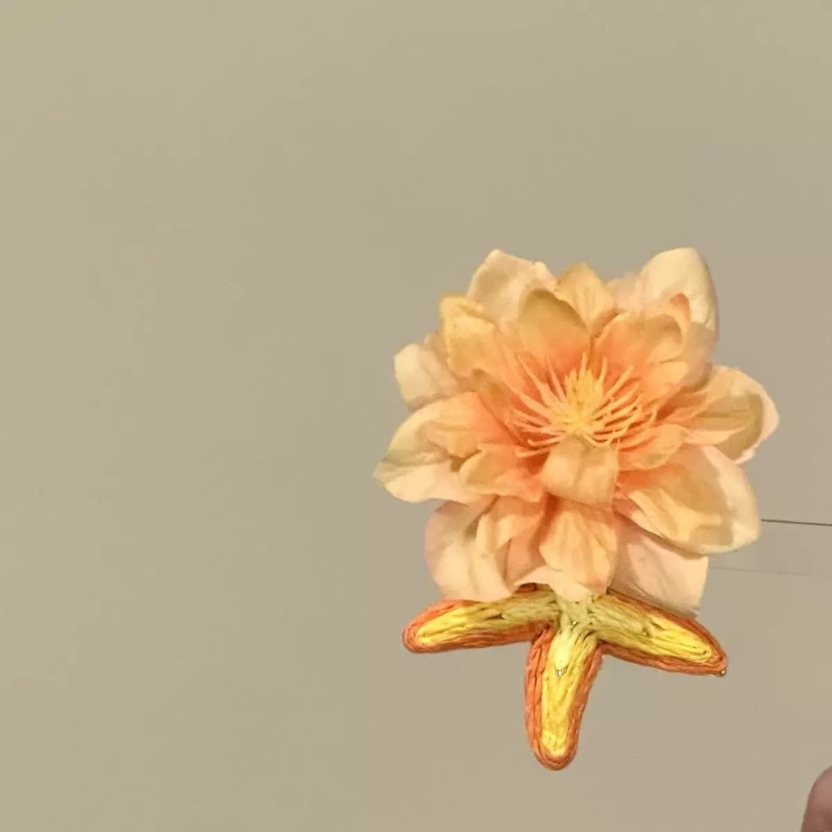 Orange flower starfish hairpin