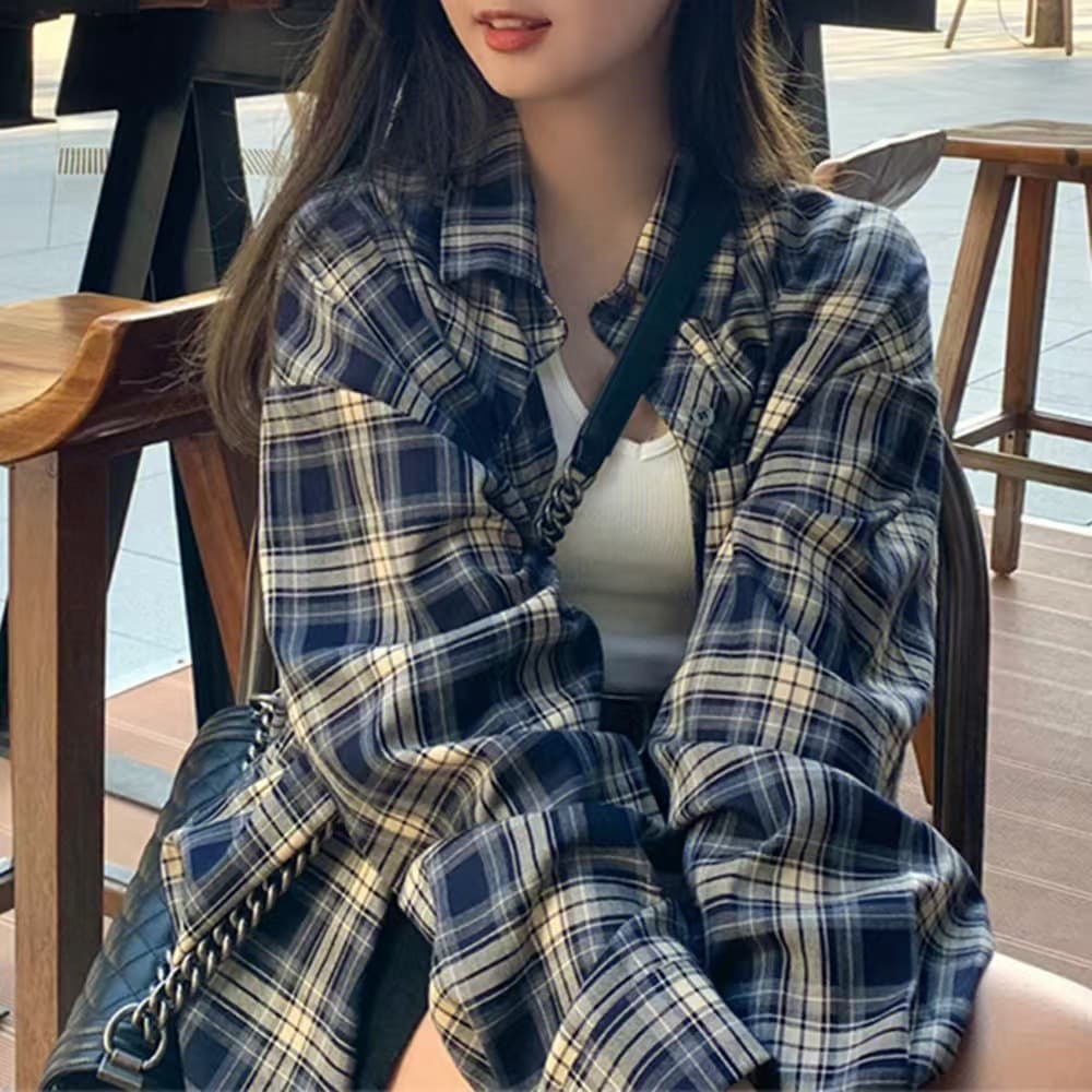 Navy blue plaid