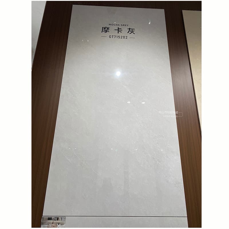 {in stock, made in foshan, guangdong} high-gloss porcelain tile 3c with g-mocha gray finish