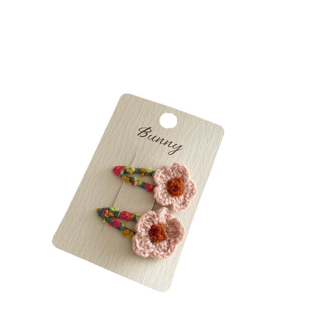 Korean-Style Autumn and Winter Knitted Yarn Flower Hairpin Sweet Girly Heart-Shaped Hair Clip Side Bb Clip Hair Accessory 5