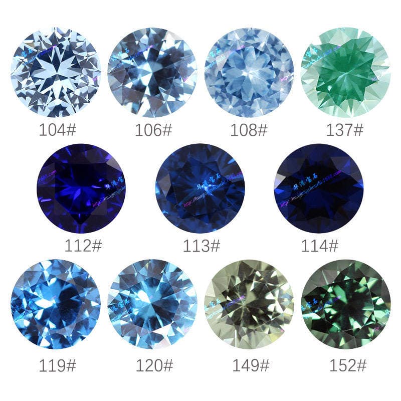 Round synthetic spinel bare stone 113# 106# 108# 119# 120#152# blue spinel ring 3
