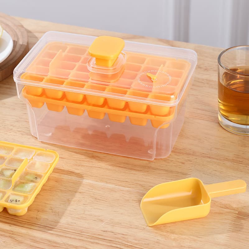 Press-type ice box [orange double layer]