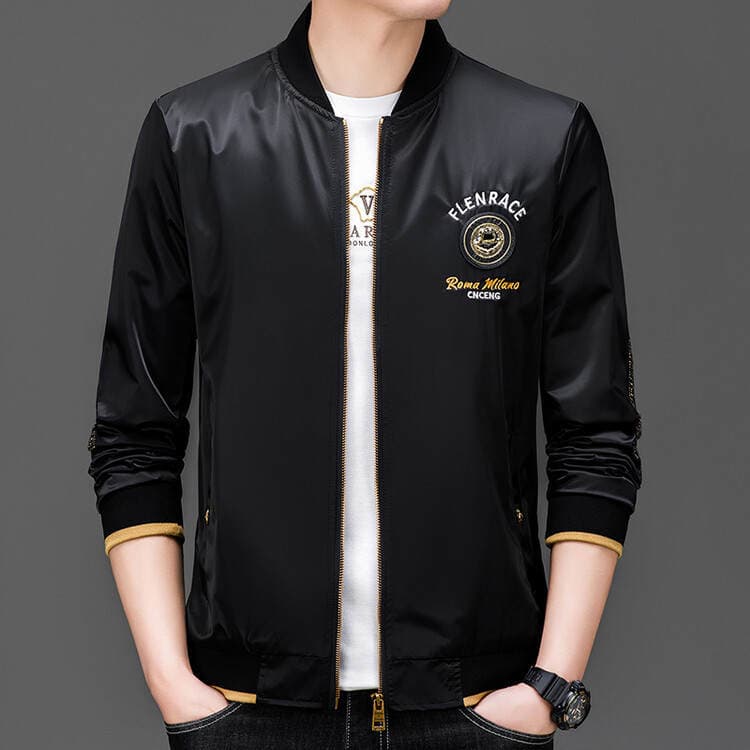 Fashionable Men's Jacket Autumn New Style Stand Collar Zipper Stylish Versatile Casual Outerwear for Young and Middle-Aged Men Trendy 1