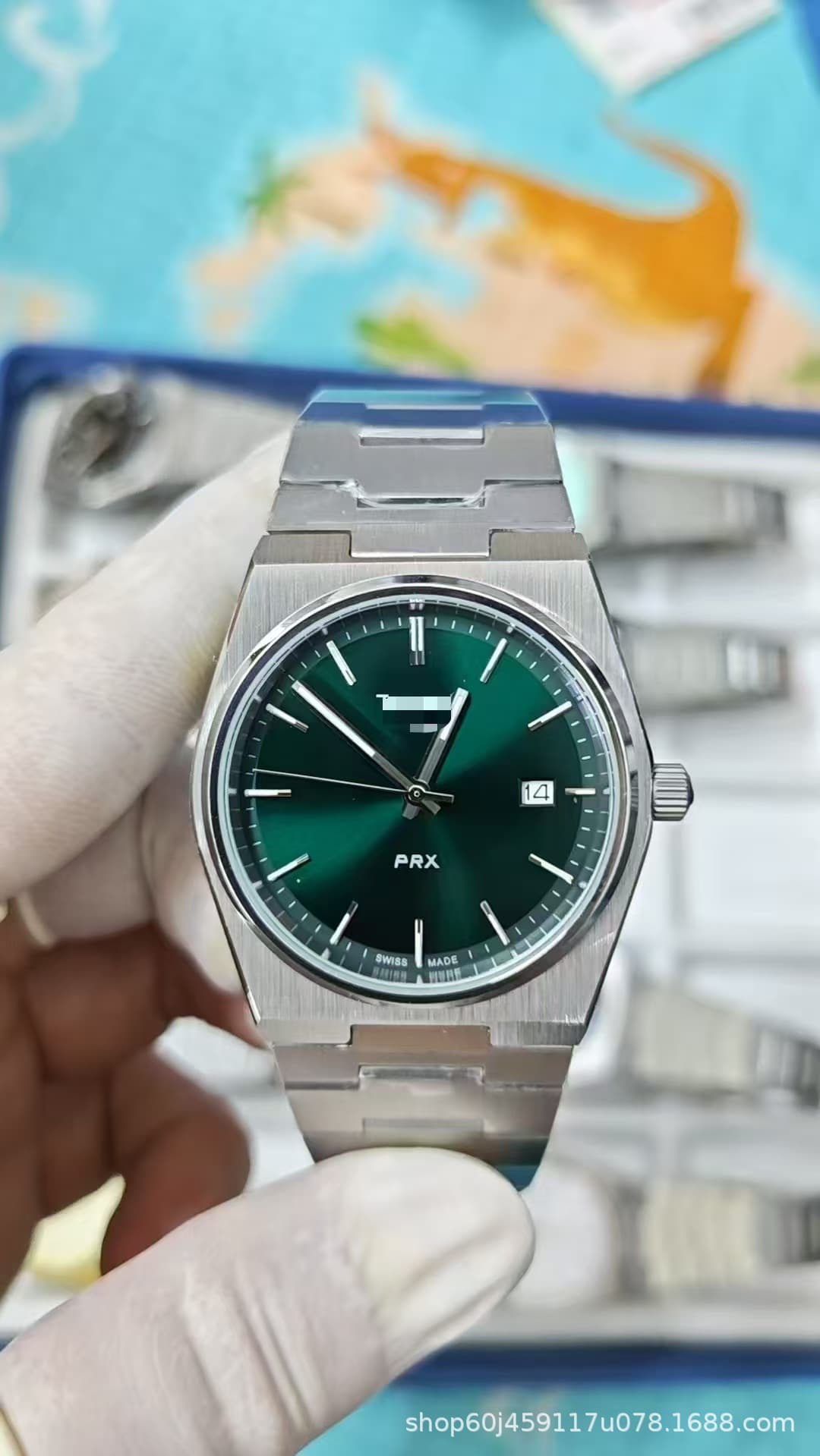 Prx steel dark green glossy quartz