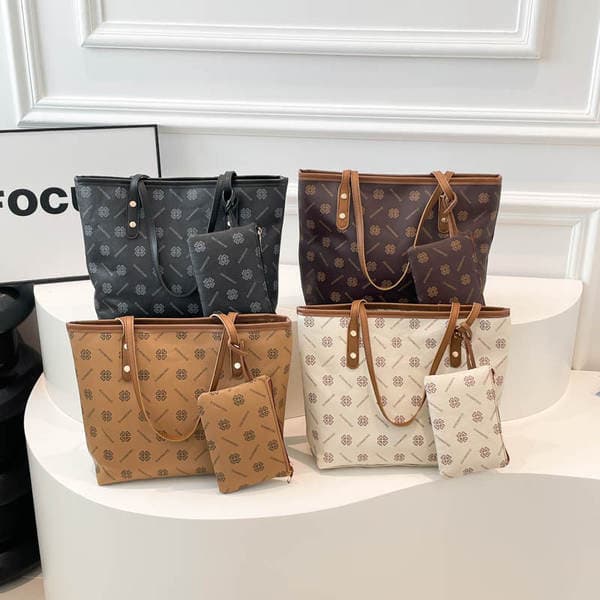 2025 Retro Winter Women's Printed New Trendy Korean Fashion Commuter Casual Large-Capacity Shoulder Tote Bag