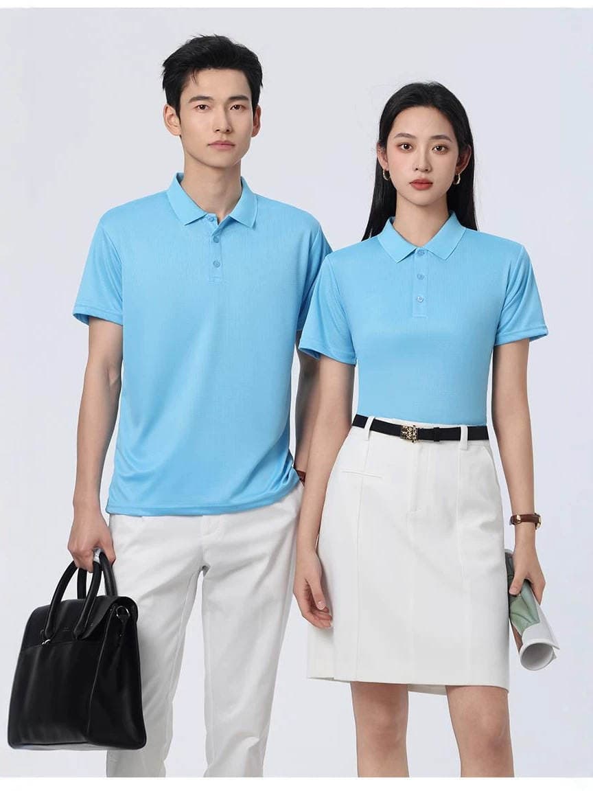 Solid Color Mesh Quick-Dry Polo Shirt with Breathable, Sweat-Absorbent, Cool and Soft Fabric, Customizable Logo 2