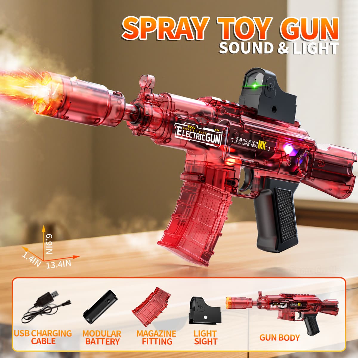 Ak linkage spray version of sound and light gun-transparent red (color box)